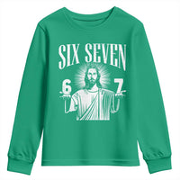 Funny Jesus 67 Youth Sweatshirt God Six Seven Meme Religious Christian - Wonder Print Shop