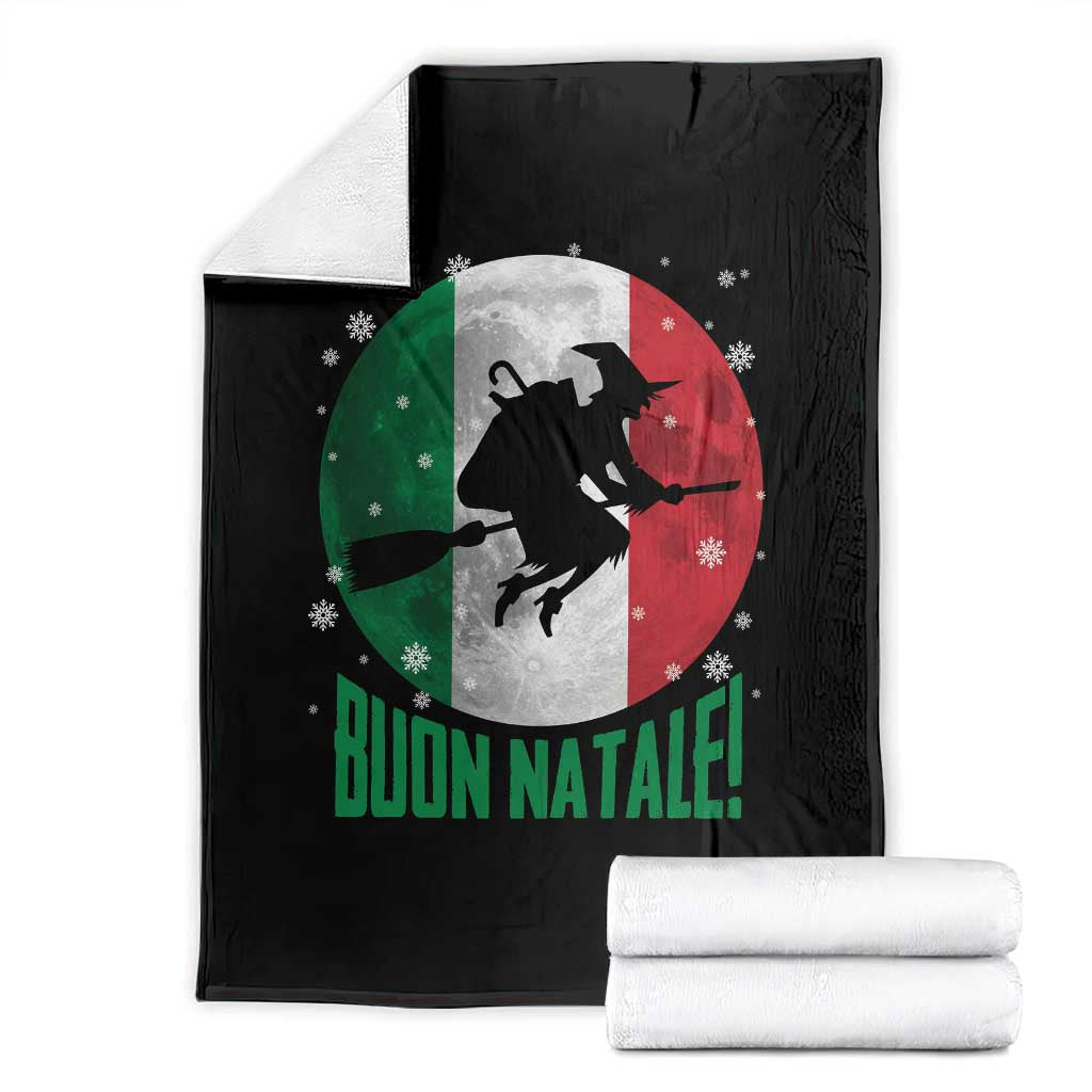 Buon Natale Italian Christmas Throw Blanket La Befana Italian Folklore Witch - Wonder Print Shop