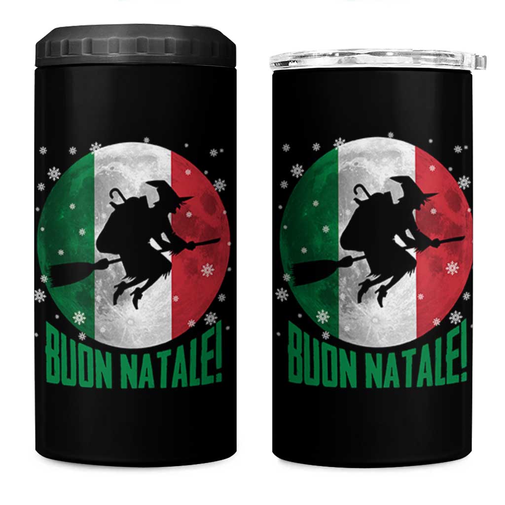 Buon Natale Italian Christmas 4 in 1 Can Cooler Tumbler La Befana Italian Folklore Witch - Wonder Print Shop