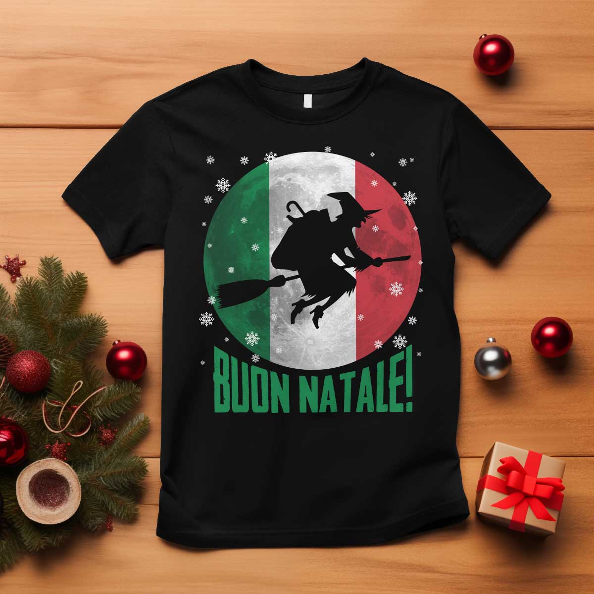 Buon Natale Italian Christmas T Shirt La Befana Italian Folklore Witch - Wonder Print Shop