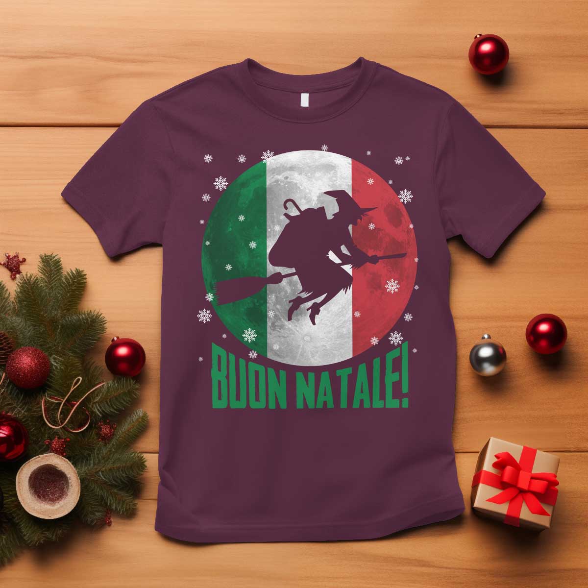 Buon Natale Italian Christmas T Shirt La Befana Italian Folklore Witch - Wonder Print Shop