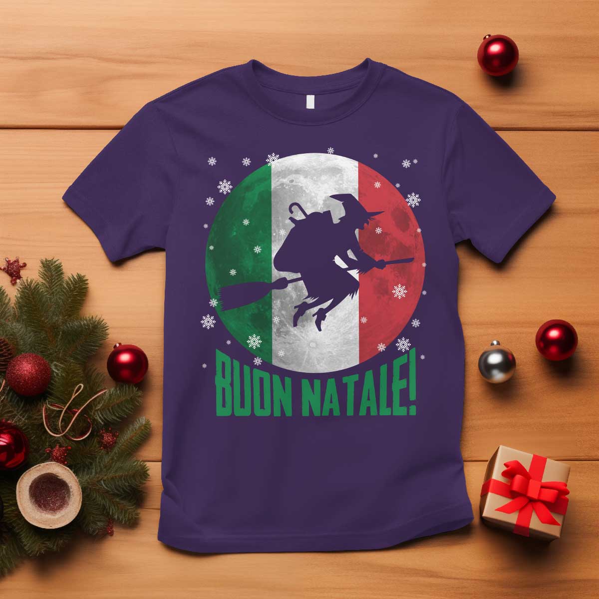 Buon Natale Italian Christmas T Shirt La Befana Italian Folklore Witch - Wonder Print Shop