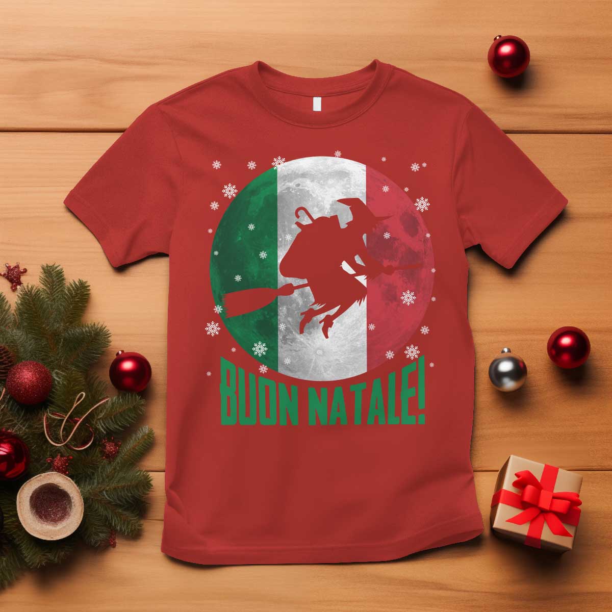 Buon Natale Italian Christmas T Shirt La Befana Italian Folklore Witch - Wonder Print Shop