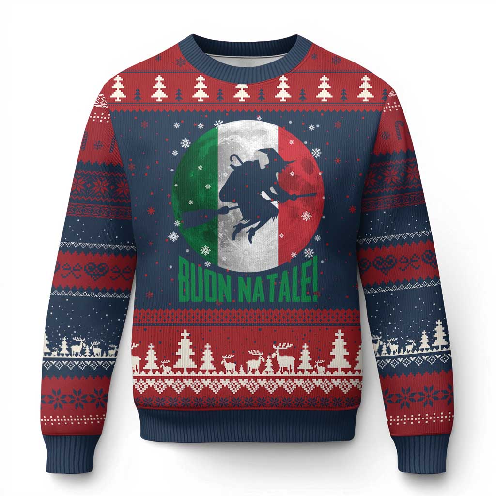 Buon Natale Italian Xmas Ugly Christmas Sweater La Befana Italian Folklore Witch - Wonder Print Shop