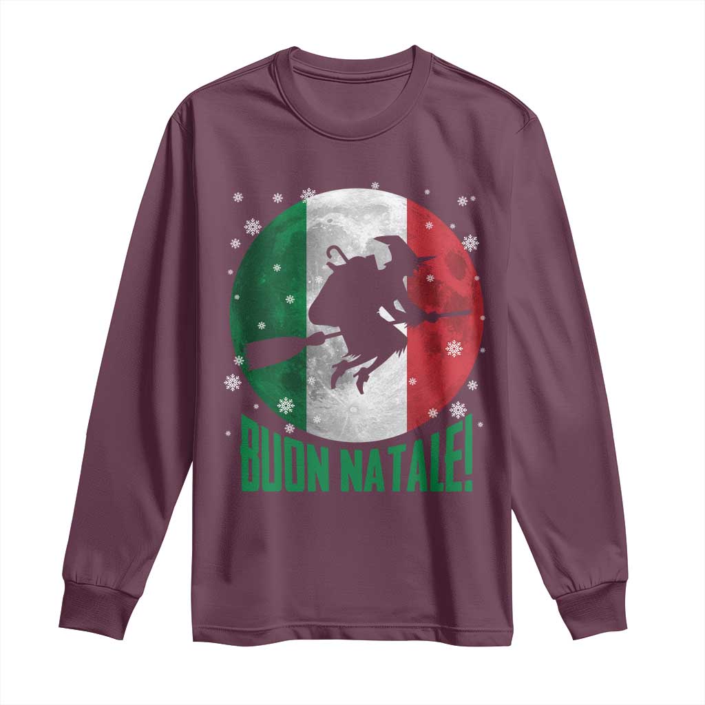Buon Natale Italian Christmas Long Sleeve Shirt La Befana Italian Folklore Witch - Wonder Print Shop
