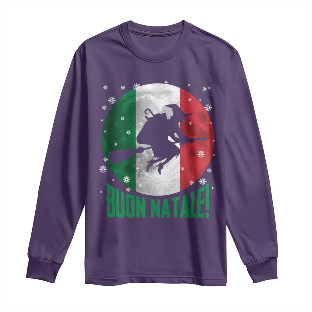 Buon Natale Italian Christmas Long Sleeve Shirt La Befana Italian Folklore Witch - Wonder Print Shop