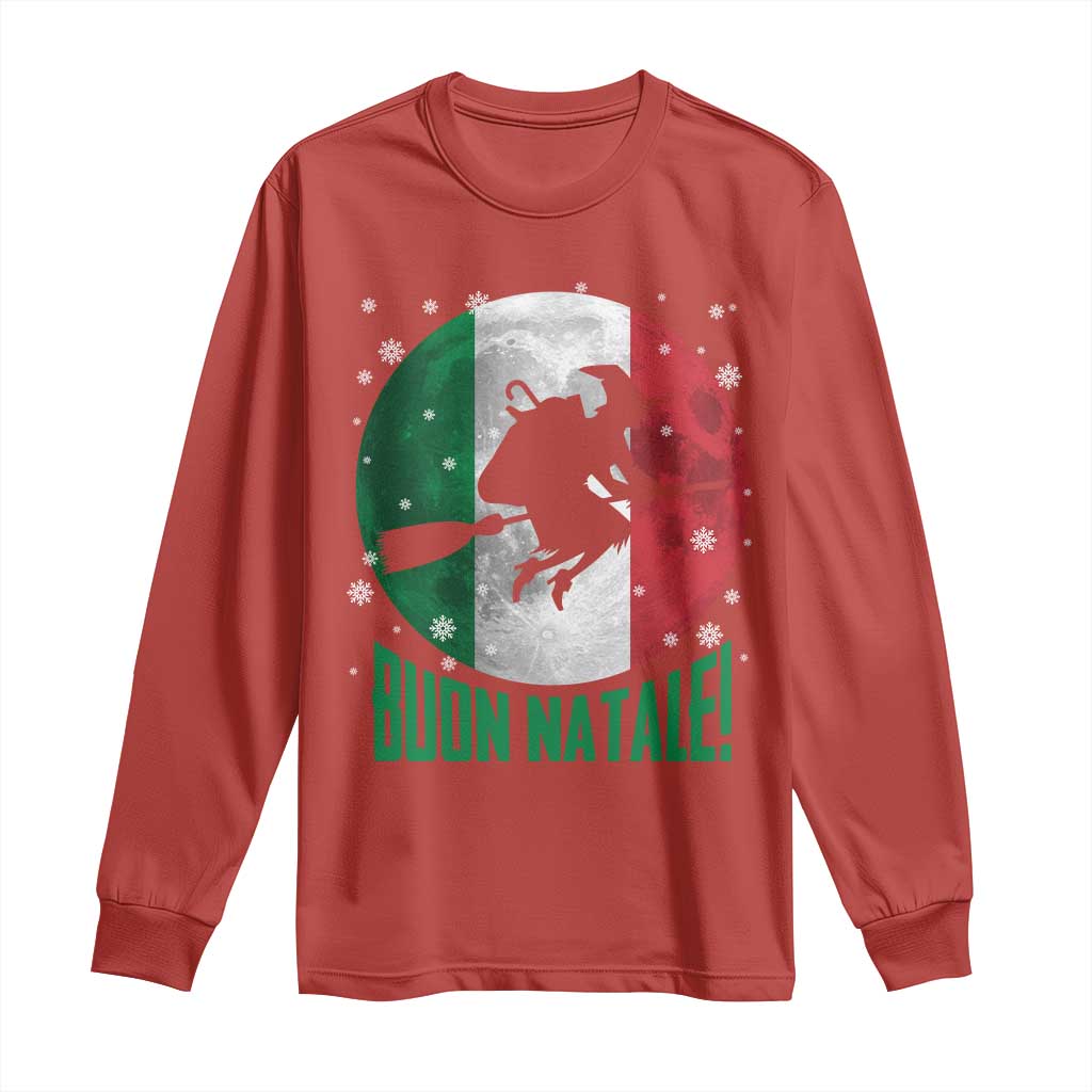 Buon Natale Italian Christmas Long Sleeve Shirt La Befana Italian Folklore Witch - Wonder Print Shop