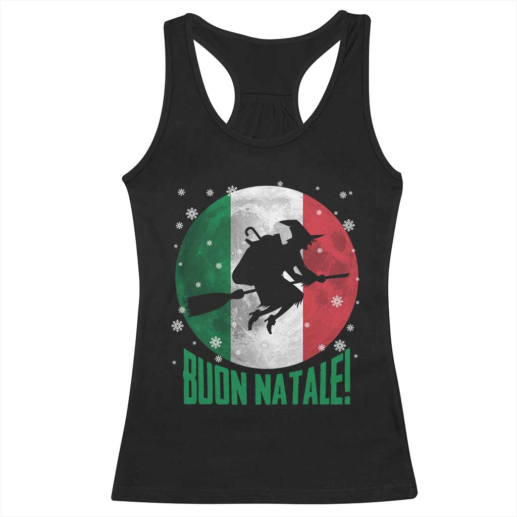 Buon Natale Italian Christmas Racerback Tank Top La Befana Italian Folklore Witch - Wonder Print Shop