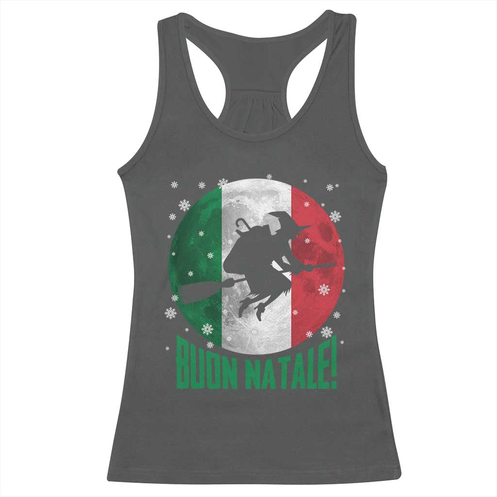 Buon Natale Italian Christmas Racerback Tank Top La Befana Italian Folklore Witch - Wonder Print Shop