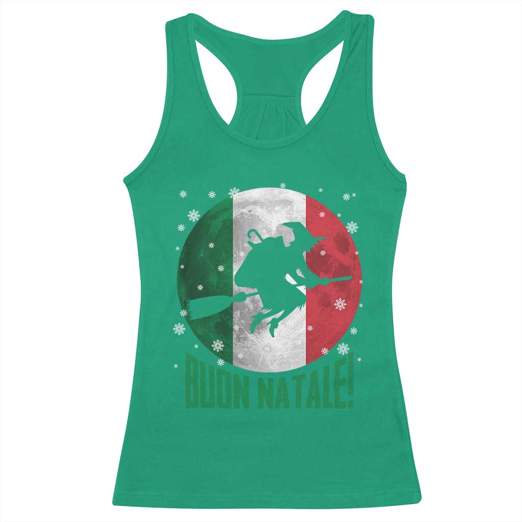Buon Natale Italian Christmas Racerback Tank Top La Befana Italian Folklore Witch - Wonder Print Shop