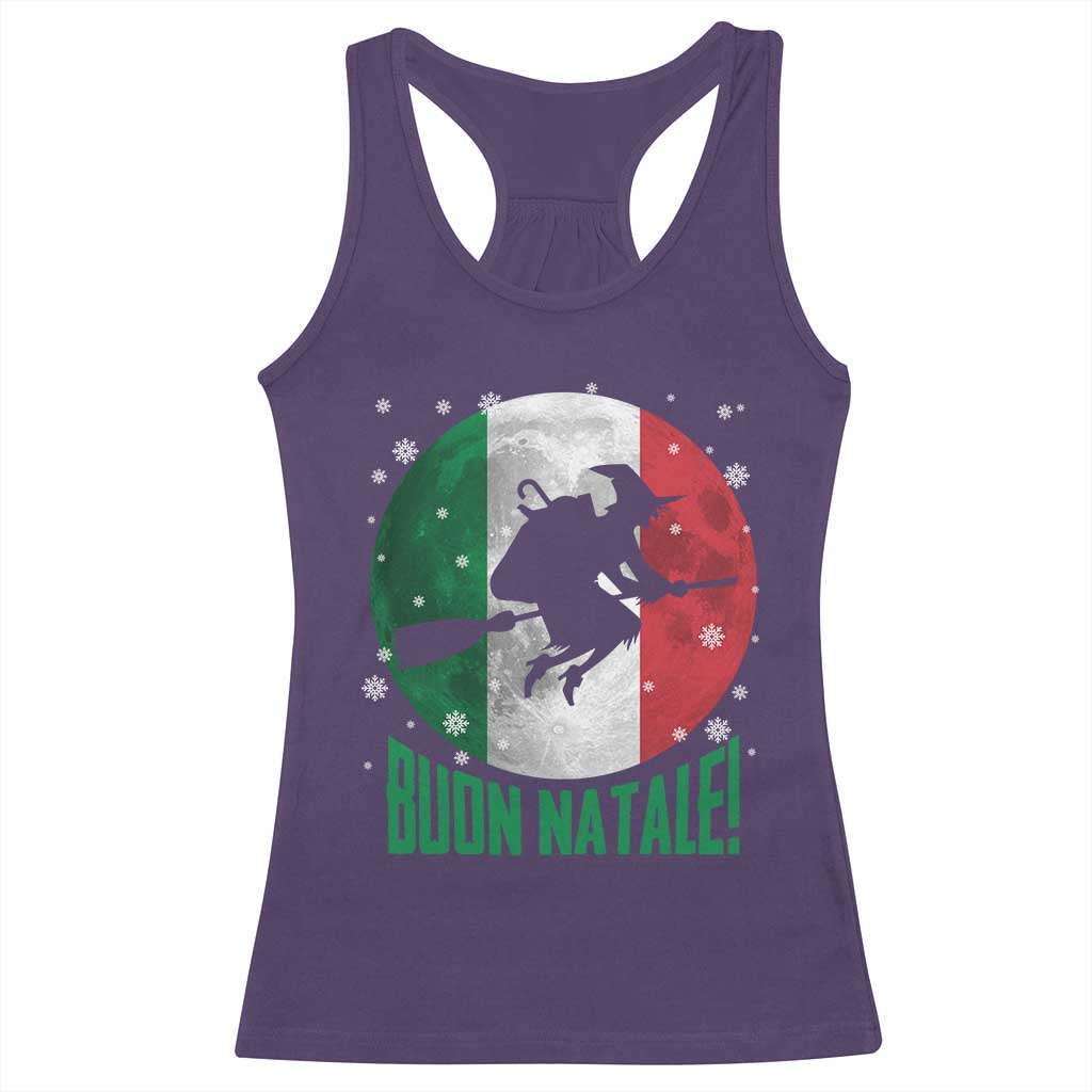 Buon Natale Italian Christmas Racerback Tank Top La Befana Italian Folklore Witch - Wonder Print Shop