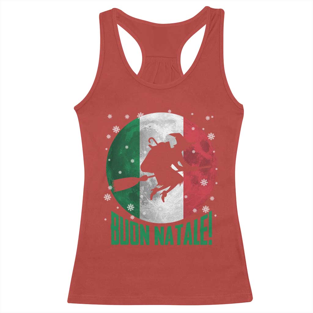 Buon Natale Italian Christmas Racerback Tank Top La Befana Italian Folklore Witch - Wonder Print Shop