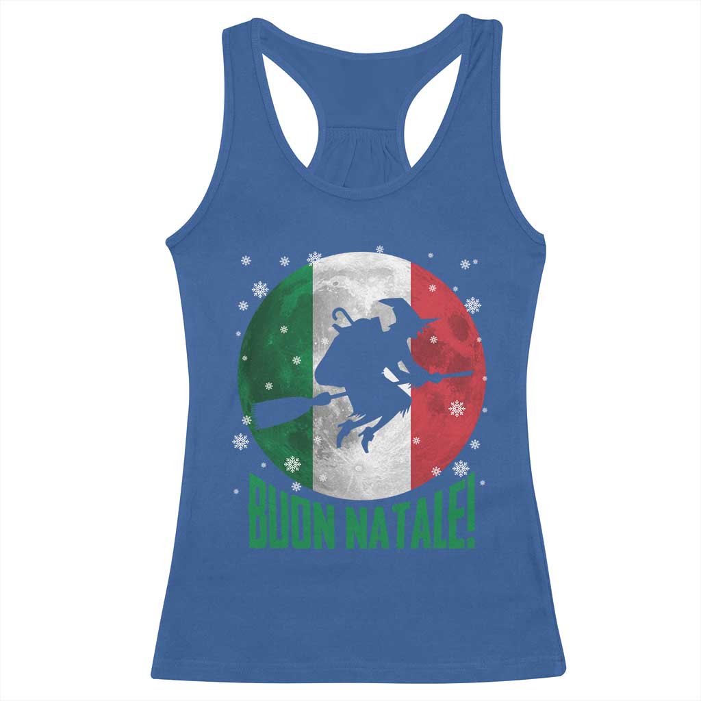 Buon Natale Italian Christmas Racerback Tank Top La Befana Italian Folklore Witch - Wonder Print Shop