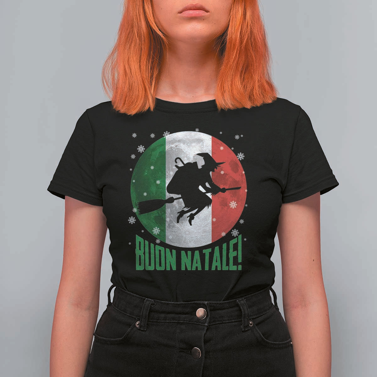 Buon Natale Italian Christmas T Shirt For Women La Befana Italian Folklore Witch - Wonder Print Shop