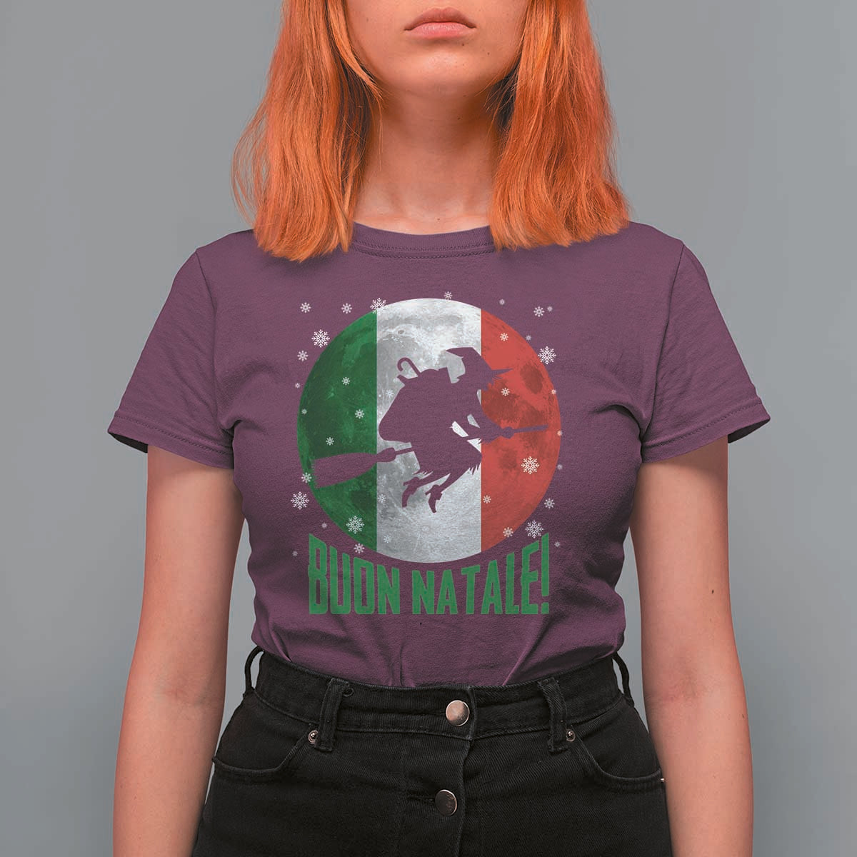 Buon Natale Italian Christmas T Shirt For Women La Befana Italian Folklore Witch - Wonder Print Shop