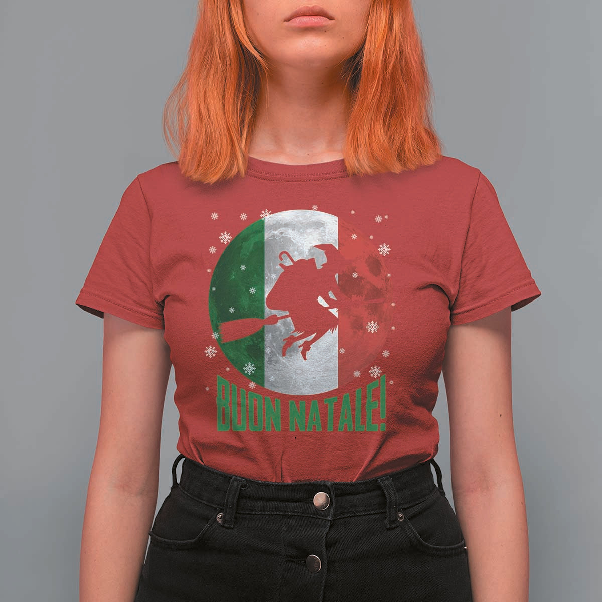 Buon Natale Italian Christmas T Shirt For Women La Befana Italian Folklore Witch - Wonder Print Shop