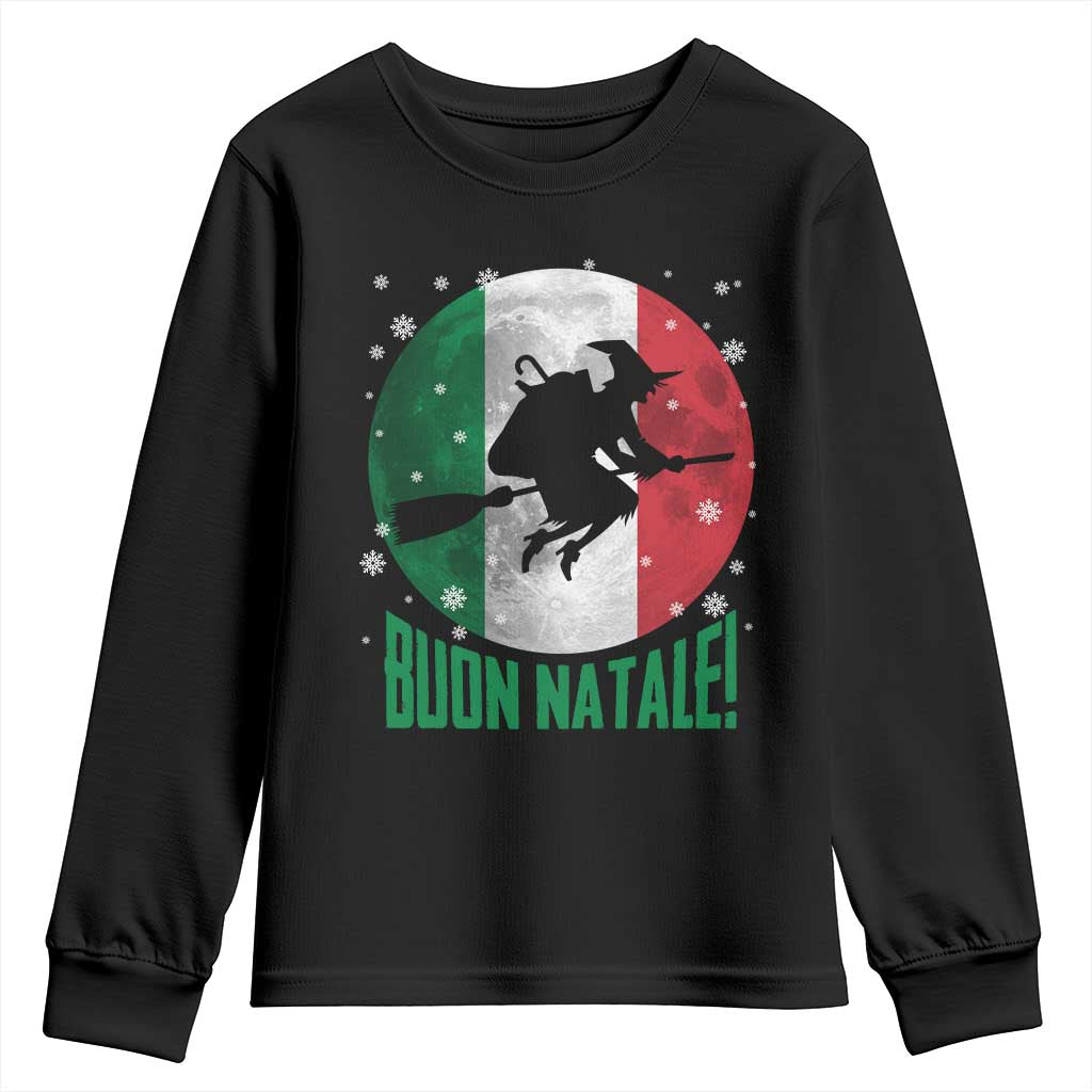 Buon Natale Italian Christmas Youth Sweatshirt La Befana Italian Folklore Witch - Wonder Print Shop