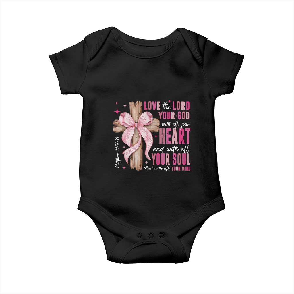 Christian Religious God Baby Onesie Love The Lord Your God With All Your Heart Bible Valentine's Day