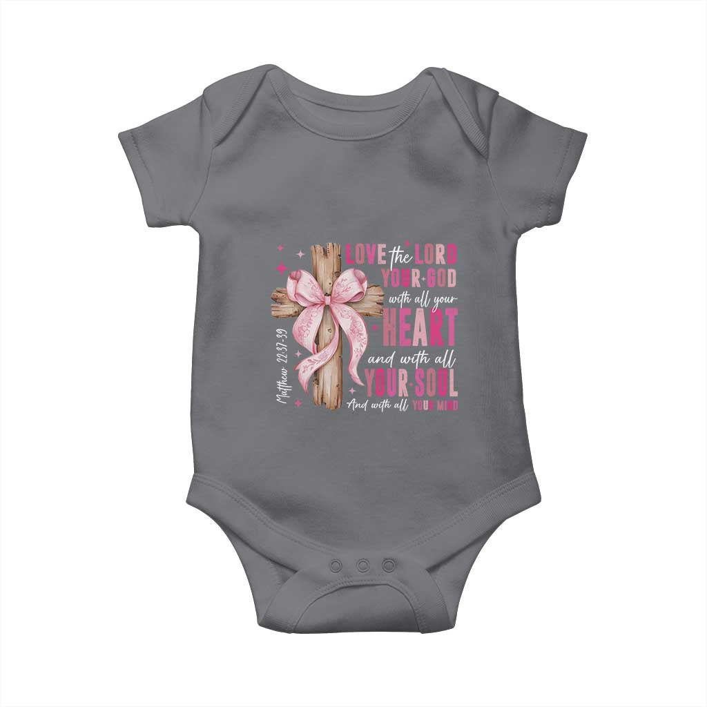 Christian Religious God Baby Onesie Love The Lord Your God With All Your Heart Bible Valentine's Day