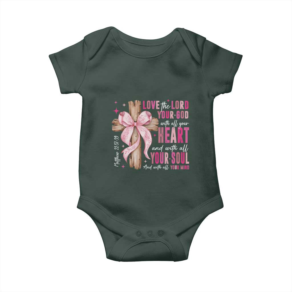 Christian Religious God Baby Onesie Love The Lord Your God With All Your Heart Bible Valentine's Day