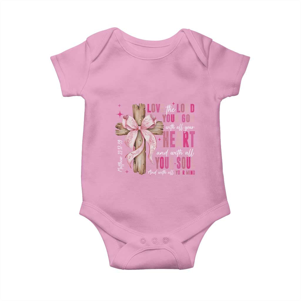 Christian Religious God Baby Onesie Love The Lord Your God With All Your Heart Bible Valentine's Day
