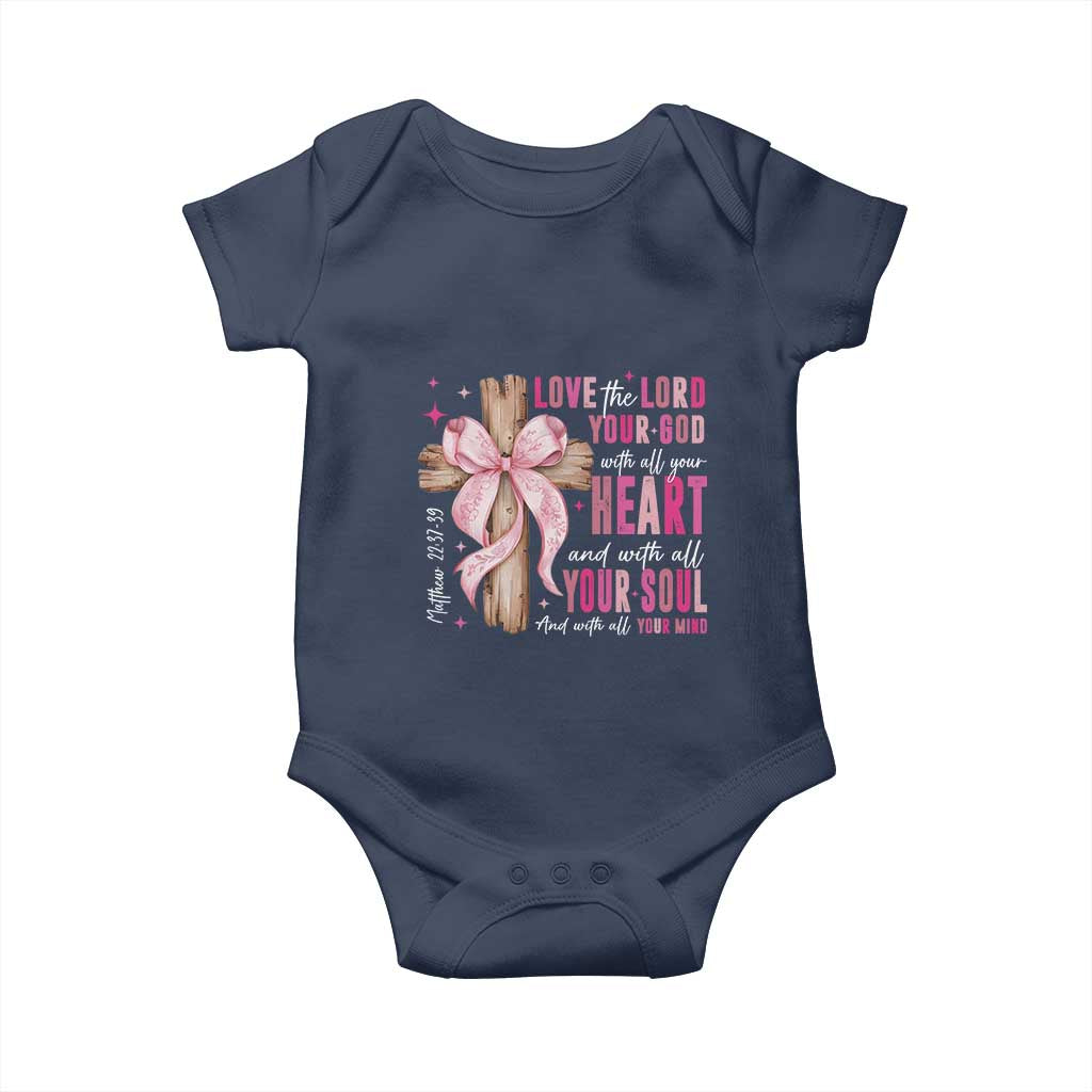 Christian Religious God Baby Onesie Love The Lord Your God With All Your Heart Bible Valentine's Day