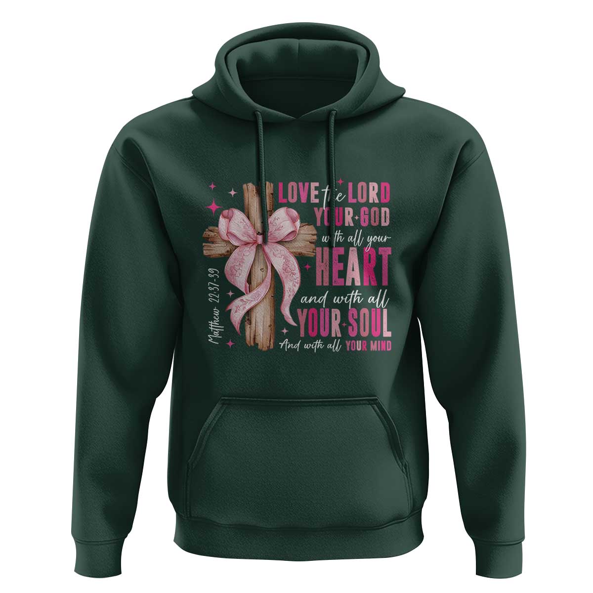 Christian Religious God Hoodie Love The Lord Your God With All Your Heart Bible Valentine's Day