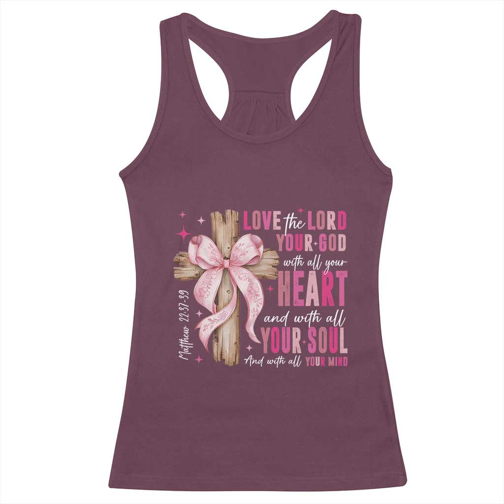 Christian Religious God Racerback Tank Top Love The Lord Your God With All Your Heart Bible Valentine's Day