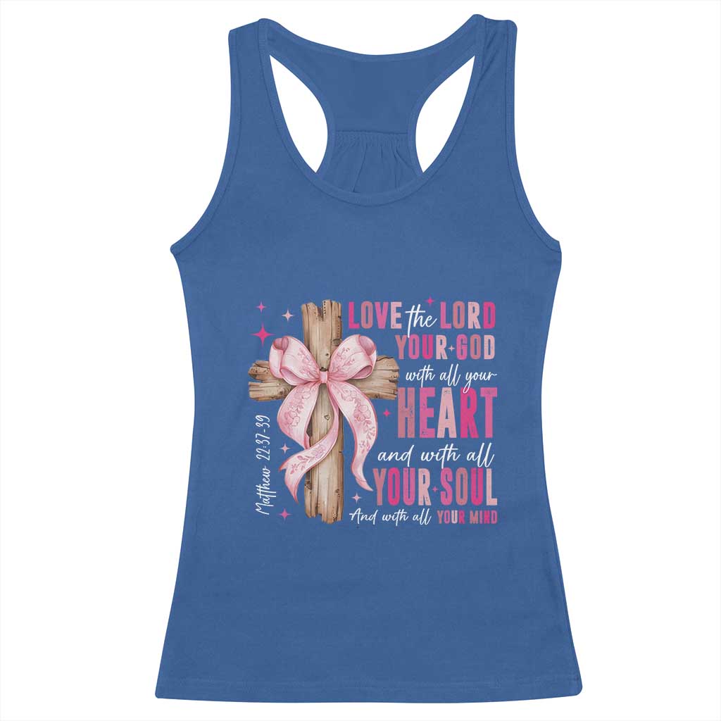 Christian Religious God Racerback Tank Top Love The Lord Your God With All Your Heart Bible Valentine's Day