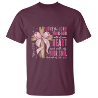 Christian Religious God T Shirt Love The Lord Your God With All Your Heart Bible Valentine's Day