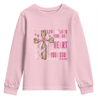 Christian Religious God Youth Sweatshirt Love The Lord Your God With All Your Heart Bible Valentine's Day