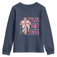 Christian Religious God Youth Sweatshirt Love The Lord Your God With All Your Heart Bible Valentine's Day