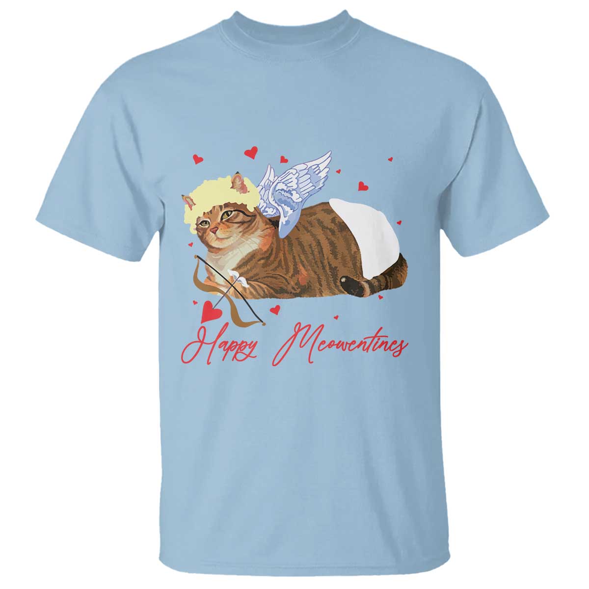 Funny Valentine's Day Cupid Cat T Shirt Happy Meowentines