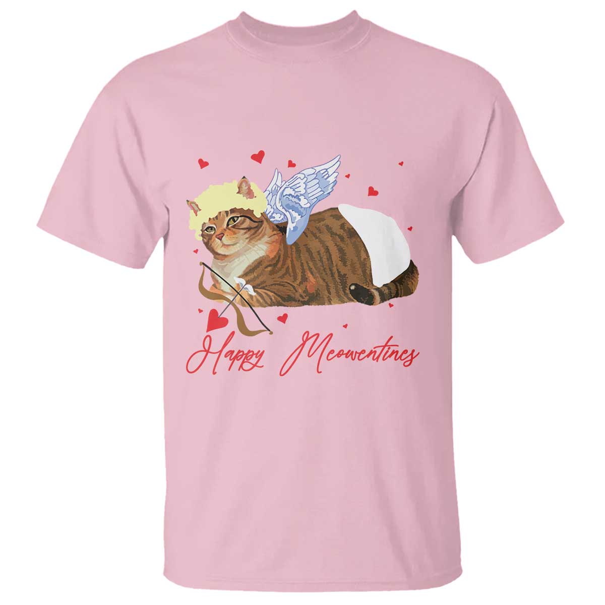 Funny Valentine's Day Cupid Cat T Shirt Happy Meowentines