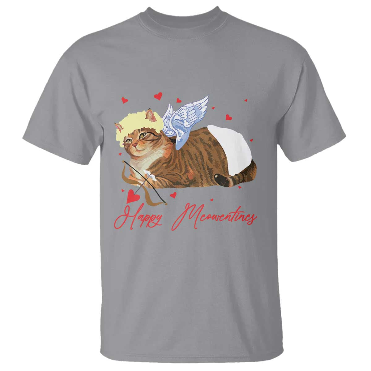 Funny Valentine's Day Cupid Cat T Shirt Happy Meowentines
