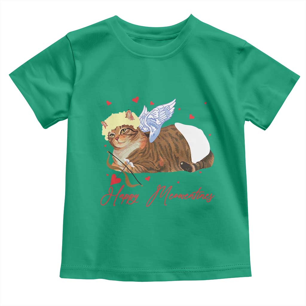 Funny Valentine's Day Cupid Cat Toddler T Shirt Happy Meowentines