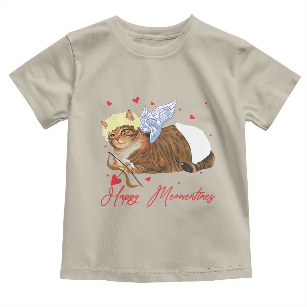 Funny Valentine's Day Cupid Cat Toddler T Shirt Happy Meowentines
