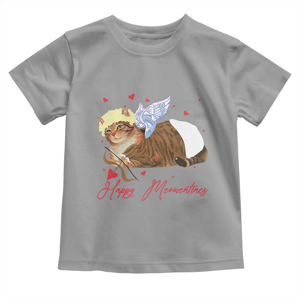 Funny Valentine's Day Cupid Cat Toddler T Shirt Happy Meowentines