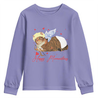 Funny Valentine's Day Cupid Cat Youth Sweatshirt Happy Meowentines