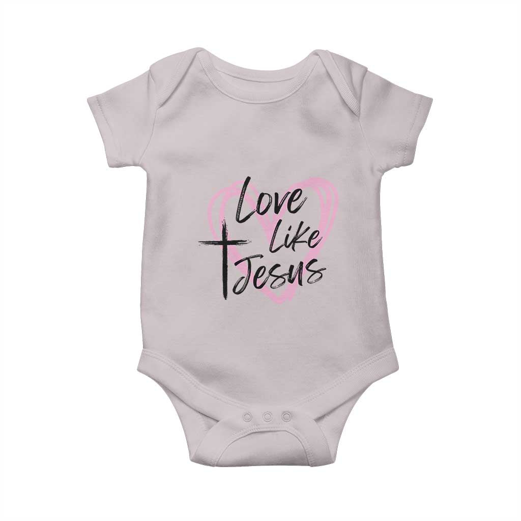 Love Like Jesus Baby Onesie Christian Religious God Valentine's Day Pink Heart