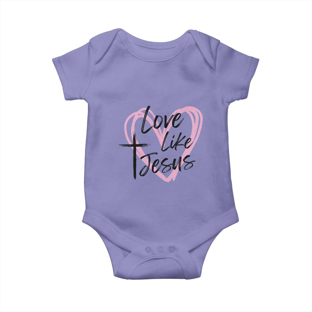 Love Like Jesus Baby Onesie Christian Religious God Valentine's Day Pink Heart