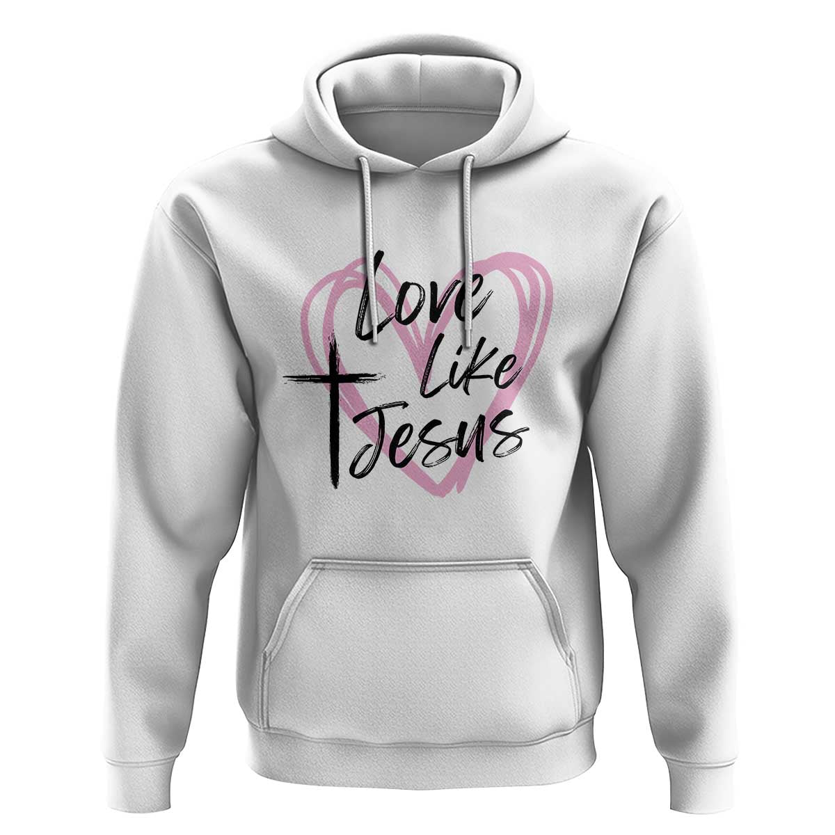 Love Like Jesus Hoodie Christian Religious God Valentine's Day Pink Heart