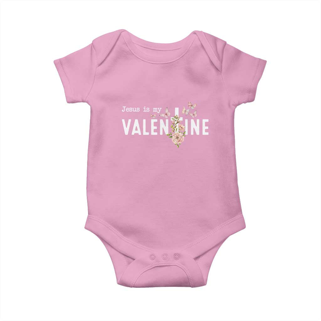Christian Religious God Valentine's Day Baby Onesie Jesus Is My Valentine Rose Flowers