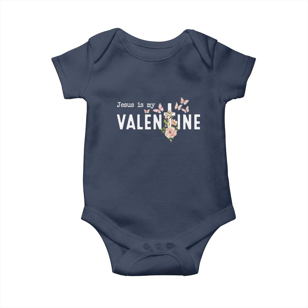 Christian Religious God Valentine's Day Baby Onesie Jesus Is My Valentine Rose Flowers