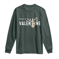 Christian Religious God Valentine's Day Long Sleeve Shirt Jesus Is My Valentine Rose Flowers