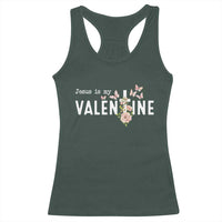 Christian Religious God Valentine's Day Racerback Tank Top Jesus Is My Valentine Rose Flowers