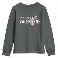 Christian Religious God Valentine's Day Youth Sweatshirt Jesus Is My Valentine Rose Flowers