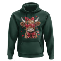 Funny Western Highland Cow Farm Valentine Hoodie