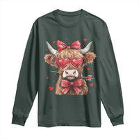 Funny Western Highland Cow Farm Valentine Long Sleeve Shirt