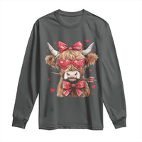 Funny Western Highland Cow Farm Valentine Long Sleeve Shirt